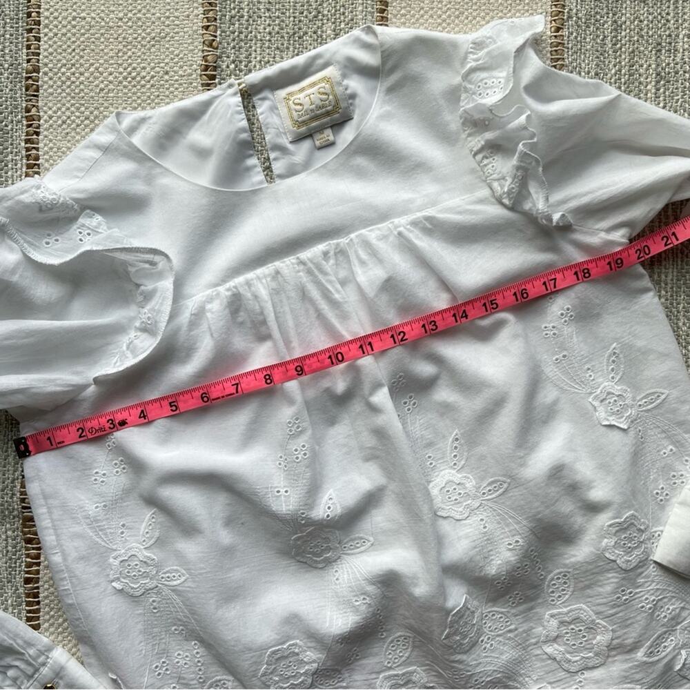 Sail To Sable White Embroidered Long Sleeves Pullover Blouse Women’s Size Medium - Picture 6 of 9